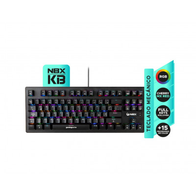 Teclado Gamer Nbx  Rgb Cherry Mx Red con Luces y Cable