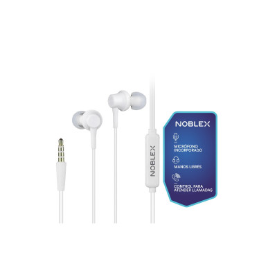 Auricular In Ear con Microfono Blanco Noblex