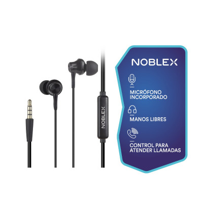Auricular In Ear con Microfono Negro Noblex